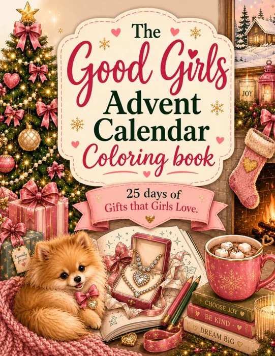 The Good Girls Advent Calendar Coloring Book: 25 Days of Gifts that Girls love — front cover