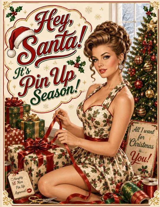 Hey Santa!: It's Pin Up Season! — front cover