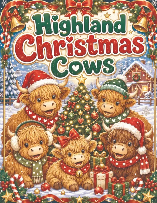 Highland Christmas Cows — front cover