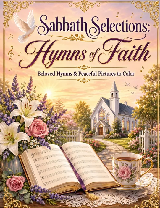Sabbath Selections : Hymns of Faith: Beloved Hymns & Peaceful Pictures to Color — front cover