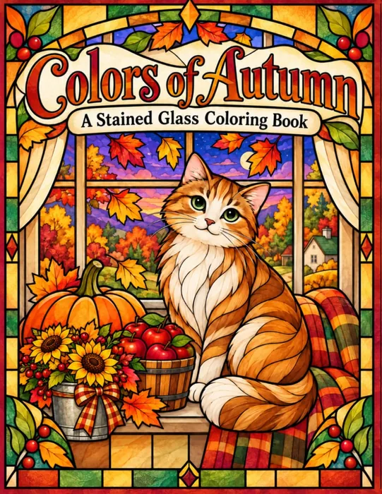 Colors of Autumn: A Stained Glass Coloring Book — front cover