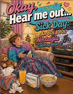 Okay, Hear me out...Sick Day: An 80s & 90s Nostalgia Coloring Book cover