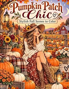 Pumpkin Patch Chic: Stylish Fall Scenes to Color cover
