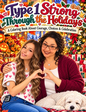 Type 1 Strong Through the Holidays: A Coloring Book About Courage, Choices & Celebration cover